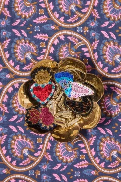 Foulard block print bleu - Mariage Indien