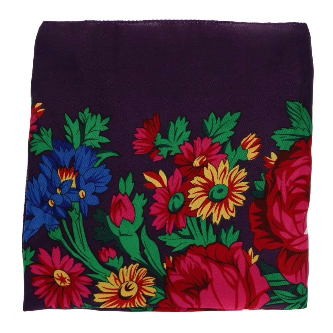 Foulard violet à fleurs Polka folk