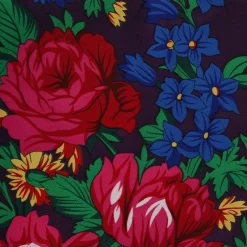 Foulard violet à fleurs Polka folk