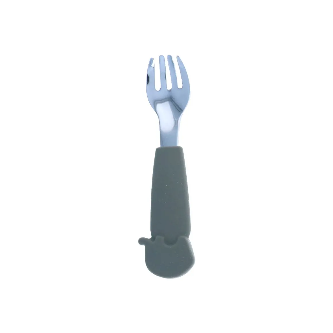 Fourchette avec manche éléphant silicone gris