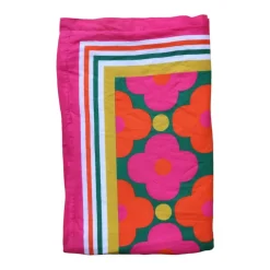 Fouta éponge à fleurs rose et orange - Copacabana party !