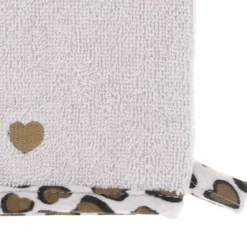Gant de toilette éponge écru léopard - Chaton