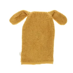 Gant de toilette éponge lapin jaune miel
