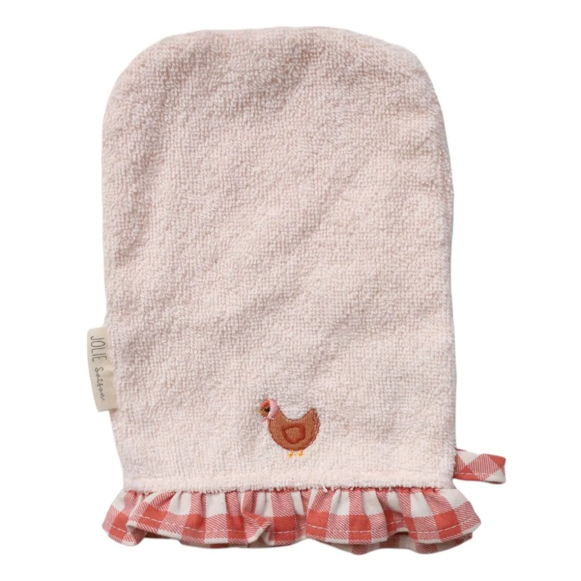 Gant de toilette vichy - La petite poule rousse