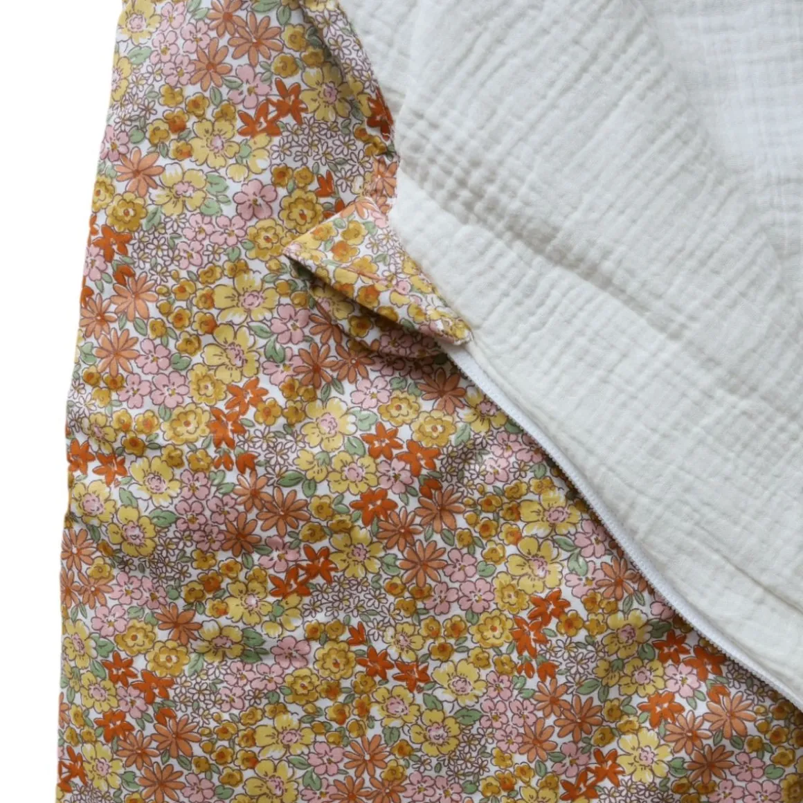 Gigoteuse fleurie rose et jaune
