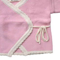 Gilet cache-cœur coton rose 3-6 mois