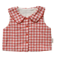 Gilet sans manches vichy - La petite poule rousse