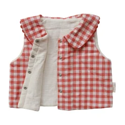 Gilet sans manches vichy - La petite poule rousse