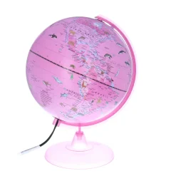 Globe terrestre lumineux rose