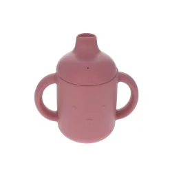 Gobelet en silicone à deux anses ours rose