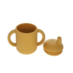 Gobelet en silicone à deux anses ours jaune moutarde