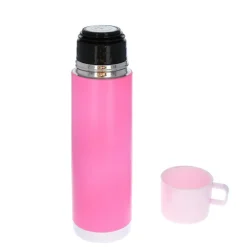Gourde isotherme avec gobelet intégré rose