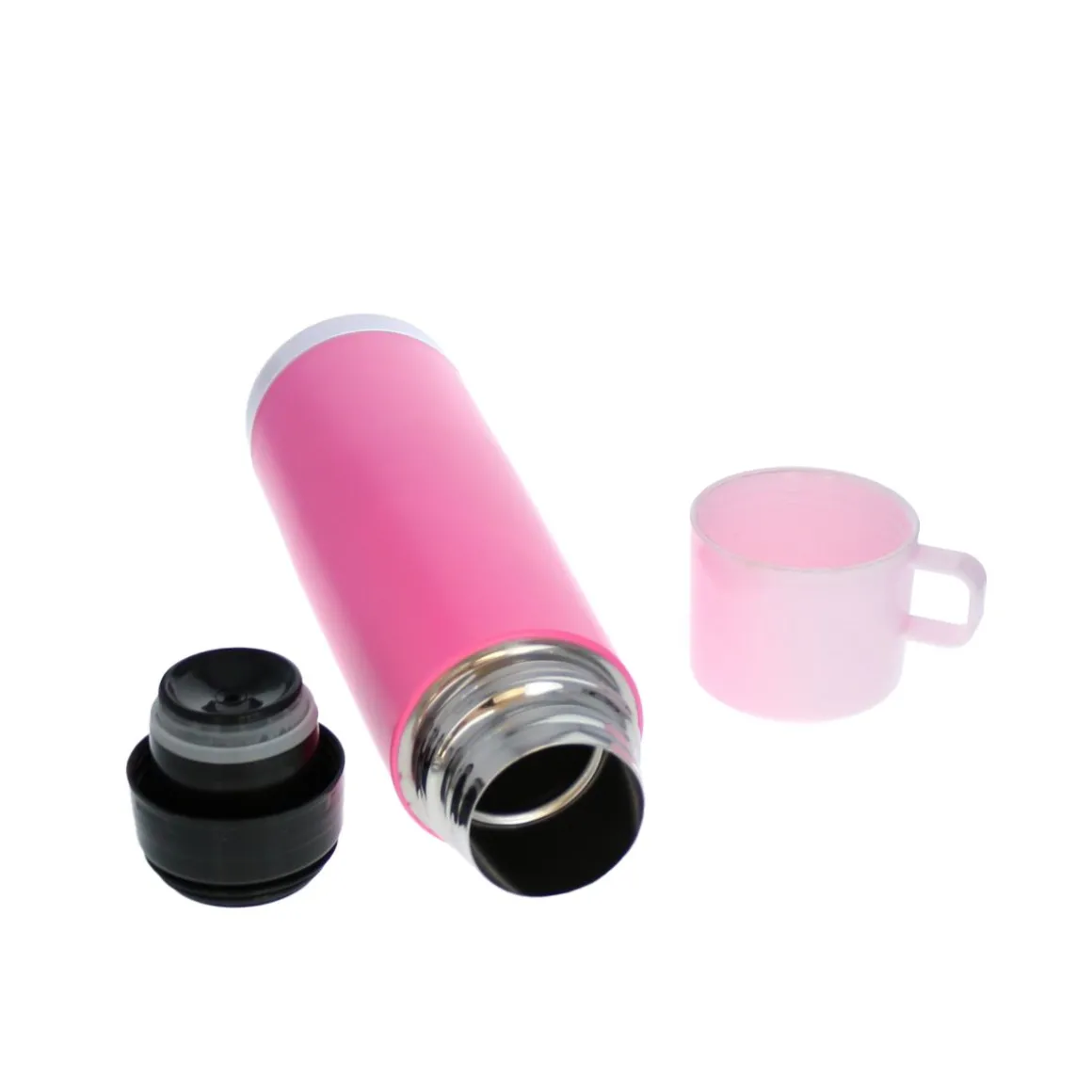 Gourde isotherme avec gobelet intégré rose
