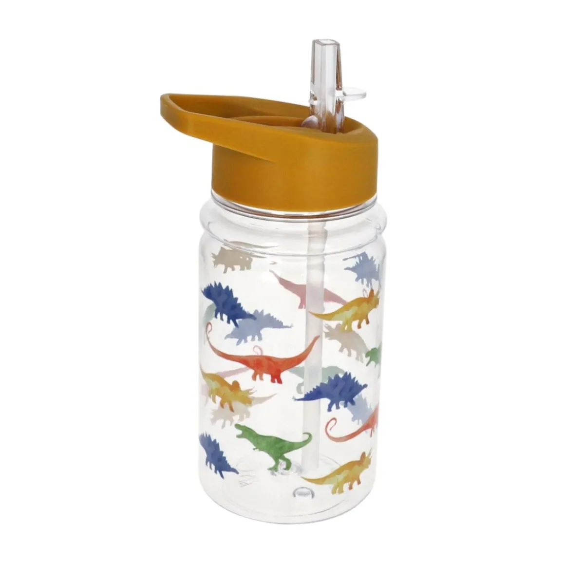 Gourde motif dinosaures moutarde