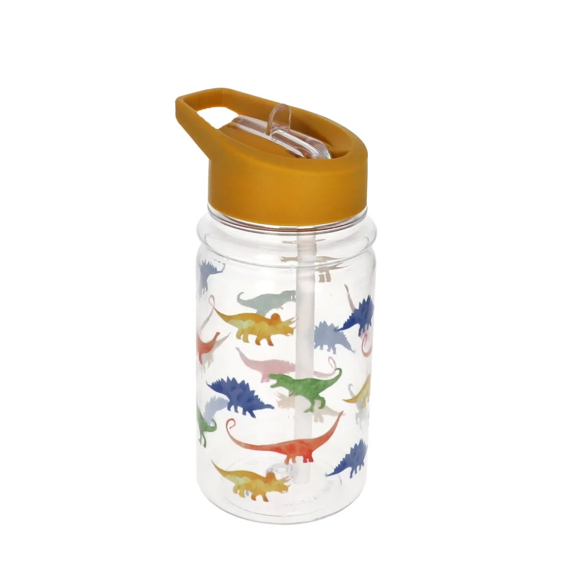 Gourde motif dinosaures moutarde