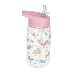 Gourde rose motif licornes
