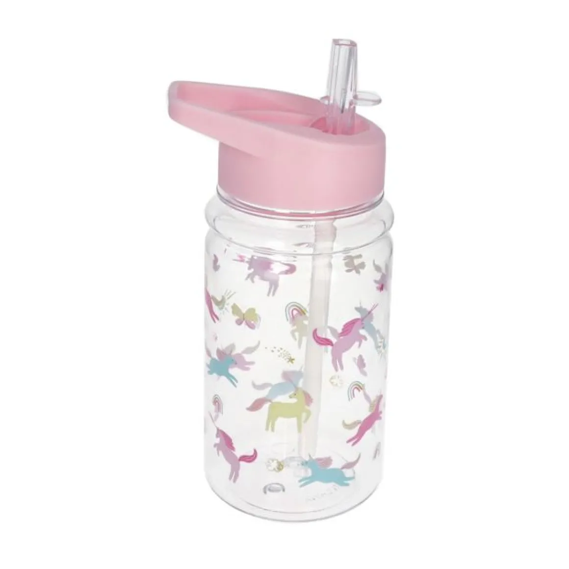 Gourde rose motif licornes