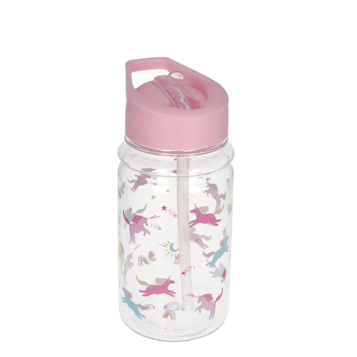 Gourde rose motif licornes