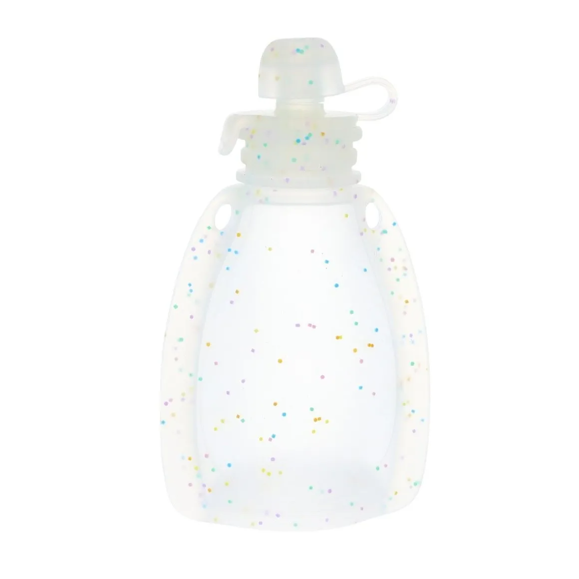 Gourde souple réutilisable bébé à paillettes