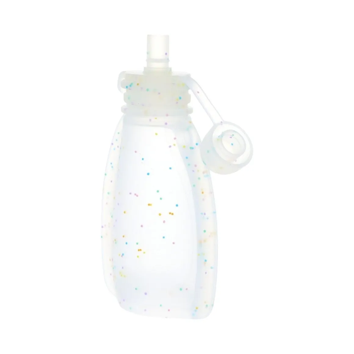 Gourde souple réutilisable bébé à paillettes