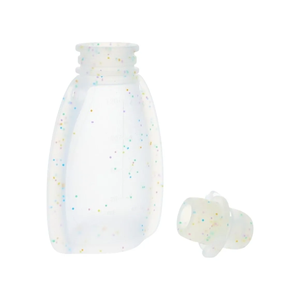 Gourde souple réutilisable bébé à paillettes