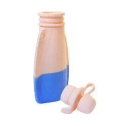 Gourde souple réutilisable bébé écru et bleu