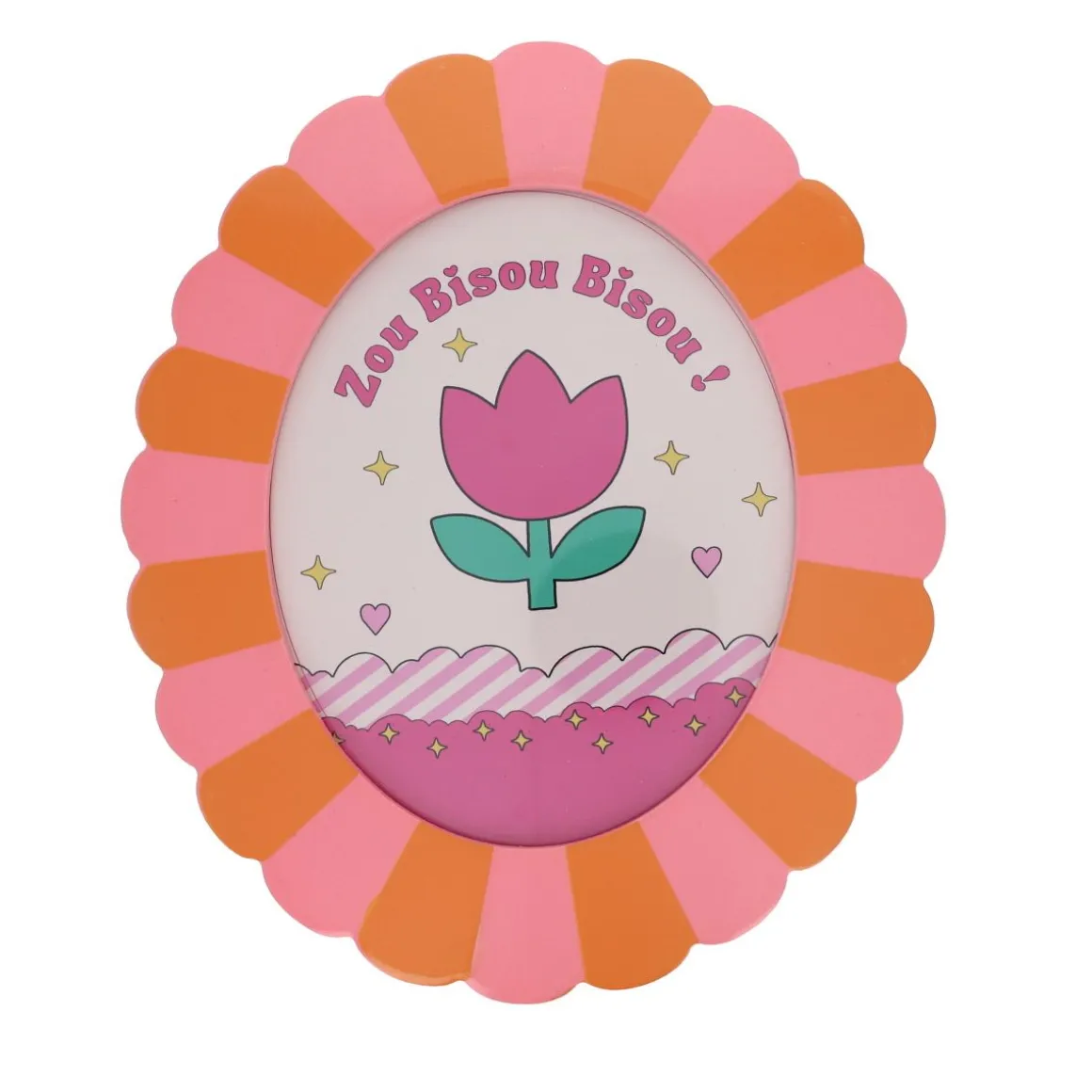 Grand cadre fleur rose et orange - Zou Bisou Bisou !