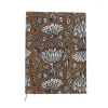 Grand carnet de notes fleuri marron block print - Delhi d'antan