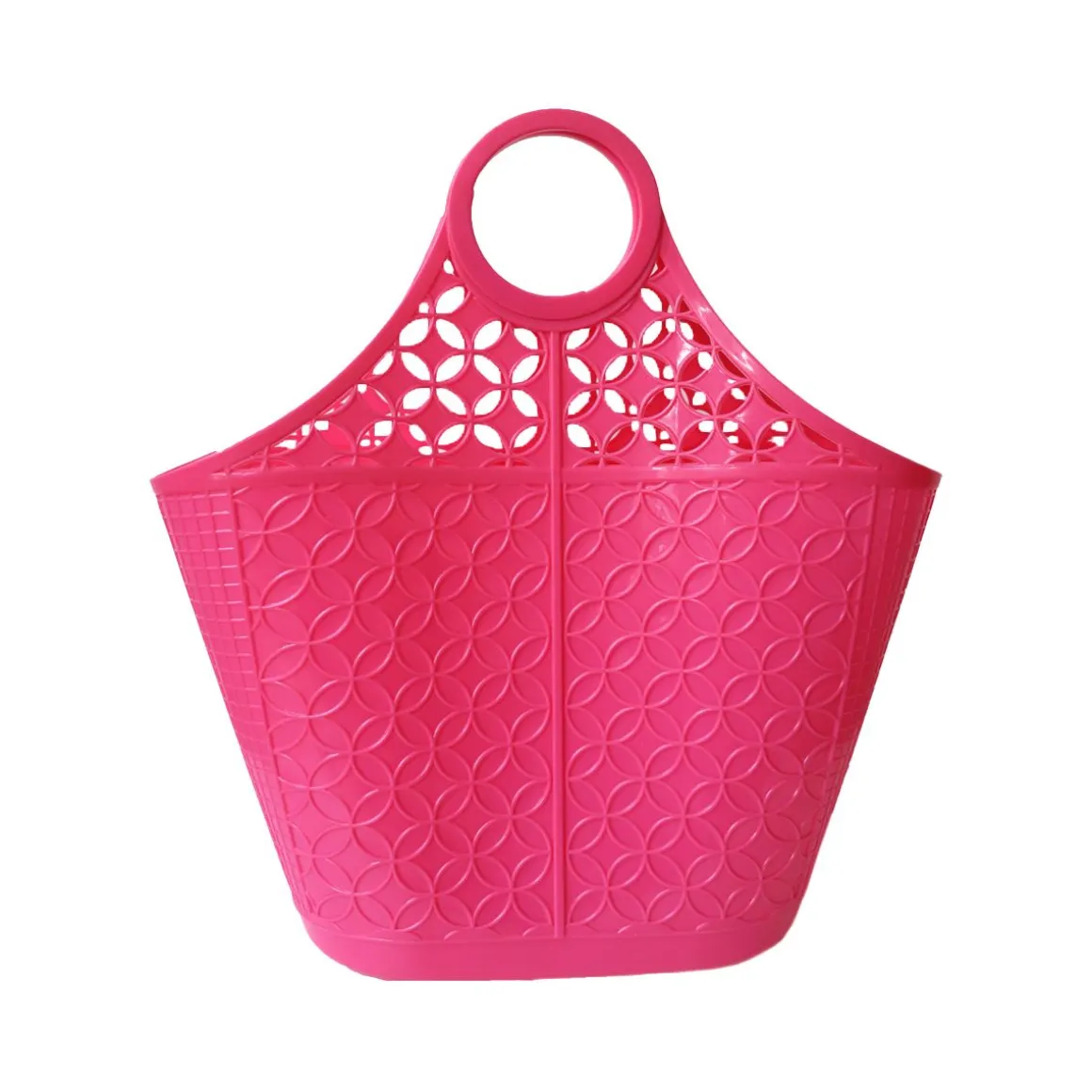 Grand panier shopping en plastique rose