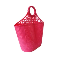 Grand panier shopping en plastique rose