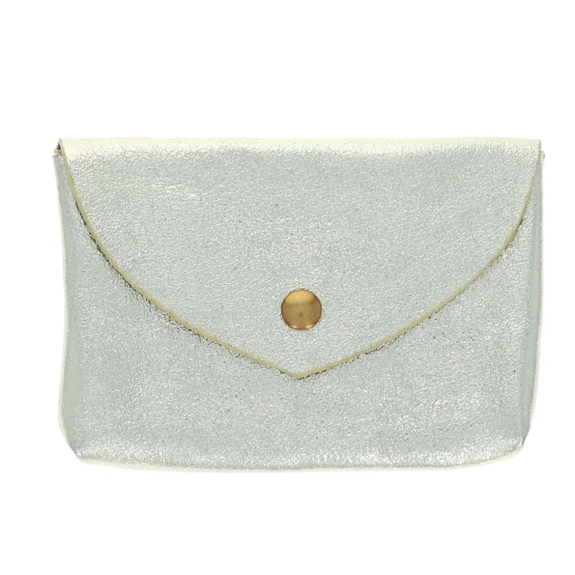 Grand porte-monnaie enveloppe cuir doré