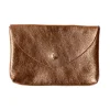 Grand porte-monnaie enveloppe cuir bronze cuivré