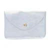 Grand porte-monnaie enveloppe cuir argent
