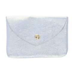 Grand porte-monnaie enveloppe cuir argent