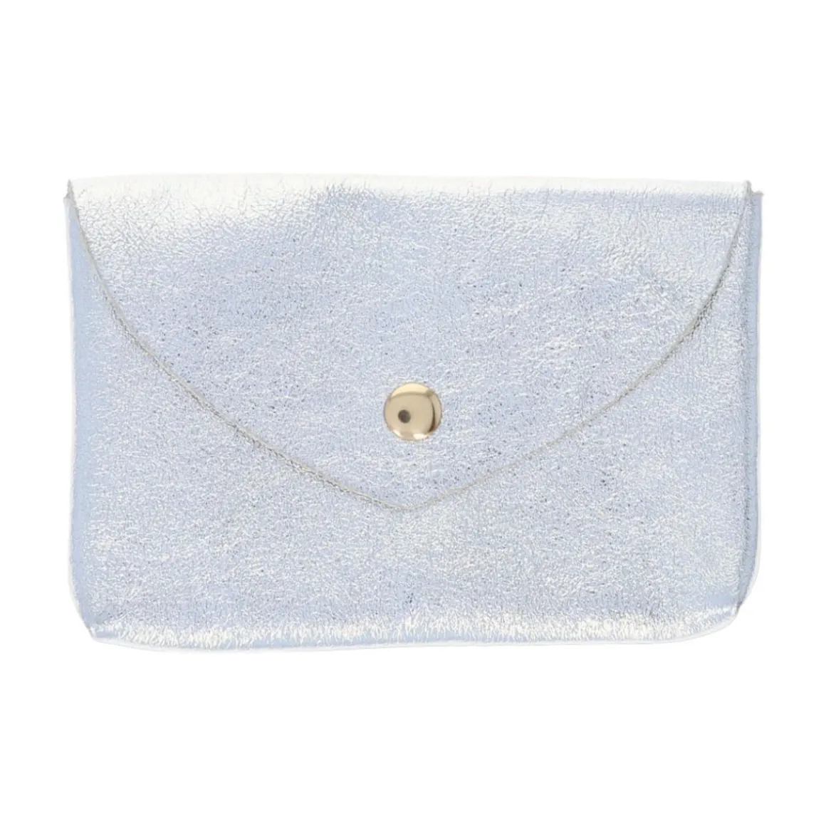 Grand porte-monnaie enveloppe cuir argent