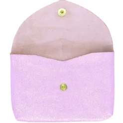 Grand porte-monnaie enveloppe cuir rose