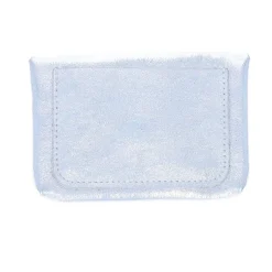 Grand porte-monnaie enveloppe cuir argent