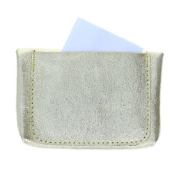 Grand porte-monnaie enveloppe cuir doré