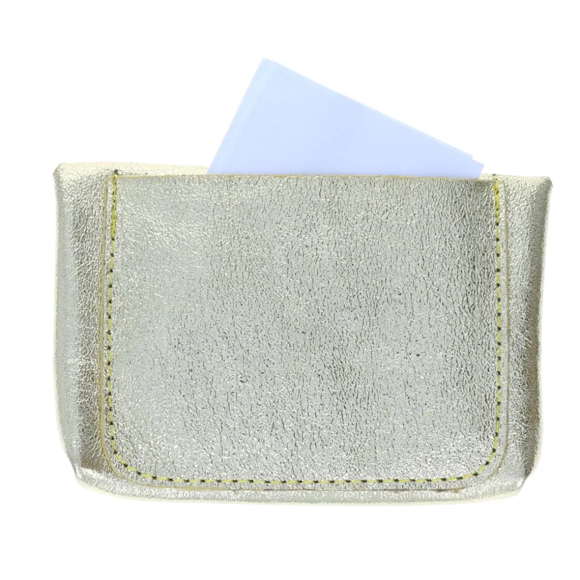 Grand porte-monnaie enveloppe cuir doré