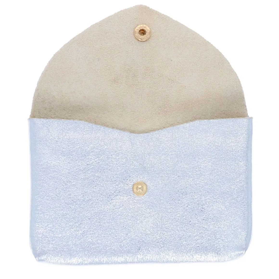 Grand porte-monnaie enveloppe cuir argent