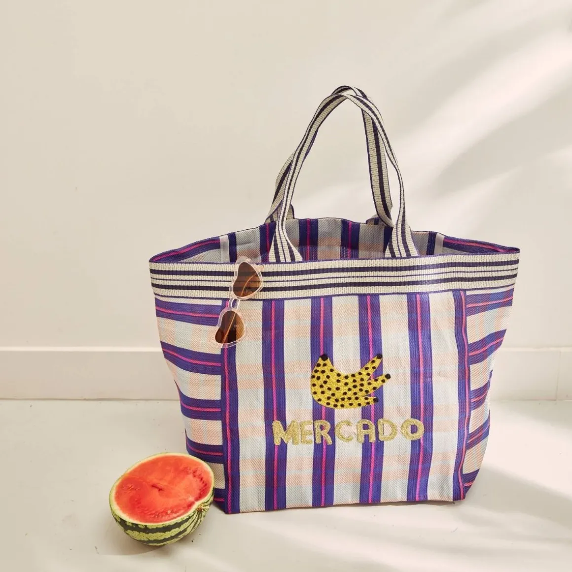 Grand sac tote bag mercado banane - Copacabana party !