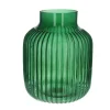 Grand vase en verre strié vert