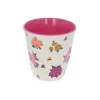 Grand verre en mélamine fleuri rose - La vie en rose