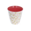 Grand verre fleurs rose et moutarde en mélamine - Trésors de fille