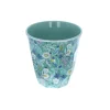 Grand verre mélamine fleurs bleues