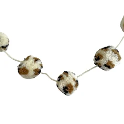 Guirlande à pompons léopard