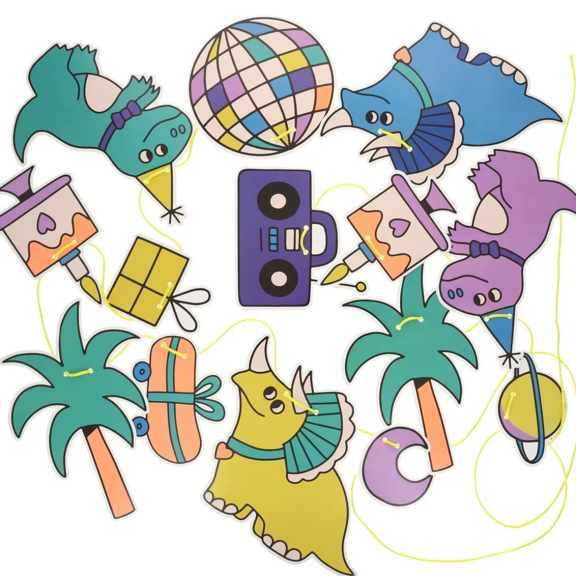 Guirlande d'anniversaire dinosaures