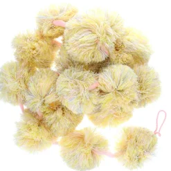 Guirlande pompons jaune et rose