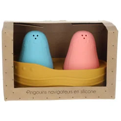 Jeu de bain en silicone bateau et pingouins