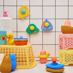 Jeu de bain en silicone bateaux et capitaine
